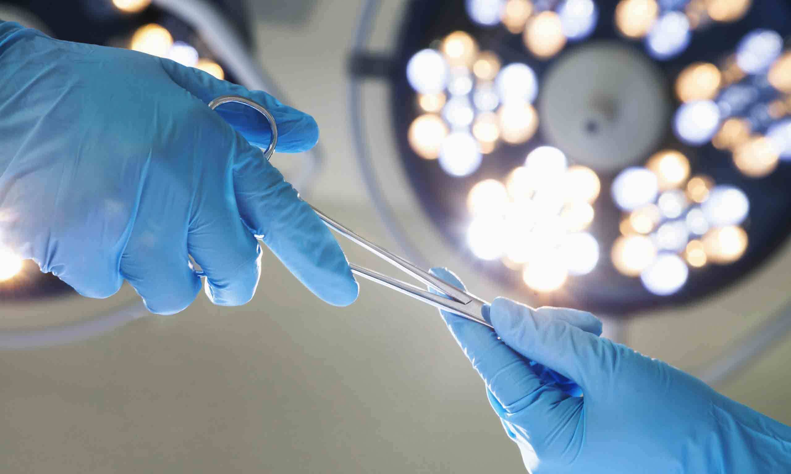 Surgical supplies awaiting use in an operating room